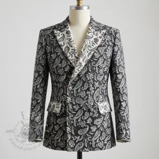 Tkanina dekoracyjna jacquard Mumbai allover noir