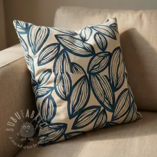 Tkanina dekoracyjna jacquard Folia bleu