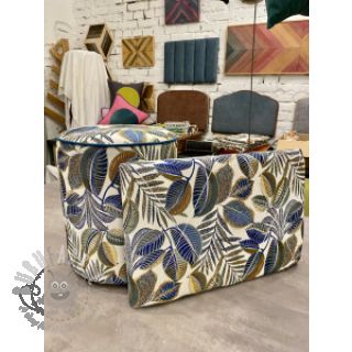 Tkanina dekoracyjna jacquard Cacao allover bleu