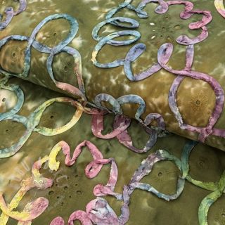 Bawełniana tkanina TIE DYE EMBROIDERY Elise tape design A