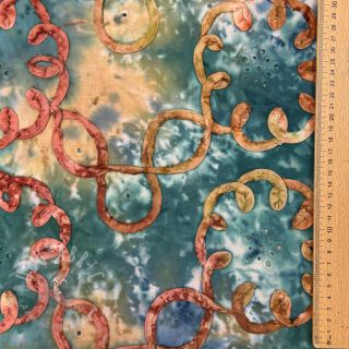 Bawełniana tkanina TIE DYE EMBROIDERY Elise tape design C