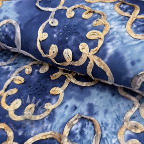 Bawełniana tkanina TIE DYE EMBROIDERY Elise tape design D