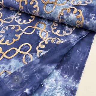 Bawełniana tkanina TIE DYE EMBROIDERY Elise tape design D