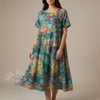 Bawełniana tkanina TIE DYE EMBROIDERY Elise tape design C