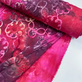 Bawełniana tkanina TIE DYE EMBROIDERY Elise tape design E