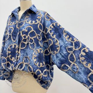 Bawełniana tkanina TIE DYE EMBROIDERY Elise tape design D