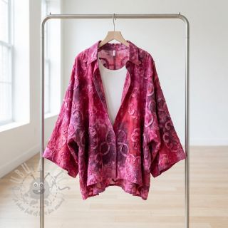 Bawełniana tkanina TIE DYE EMBROIDERY Elise tape design E