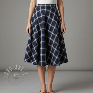 Wiskoza Scottish Check YARN DYED BRUSHED navy