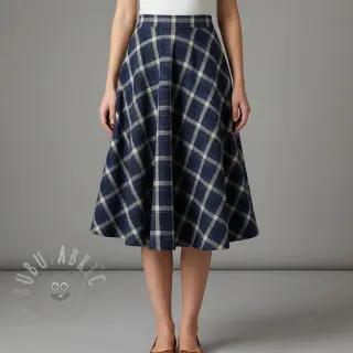 Wiskoza Scottish Check YARN DYED BRUSHED navy