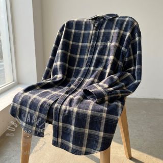 Wiskoza Scottish Check YARN DYED BRUSHED navy