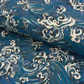 Tkanina dekoracyjna jacquard Swell allover bleu