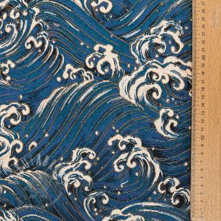 Tkanina dekoracyjna jacquard Swell allover bleu
