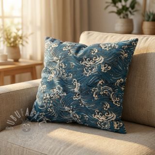 Tkanina dekoracyjna jacquard Swell allover bleu