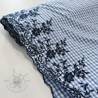 Bawełniana tkanina CHECKS ONE-SIDE BORDER blue