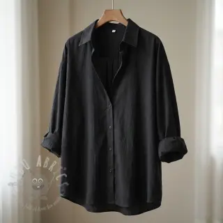 Bawełniana tkanina WASHED black