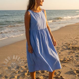 Bawełniana tkanina WASHED lavender