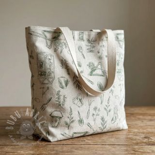 Tkanina dekoracyjna Linenlook Garden Plant Tool digital print