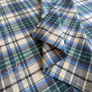 Bawełniana tkanina YARN DYED CHECK BRUSHED blue