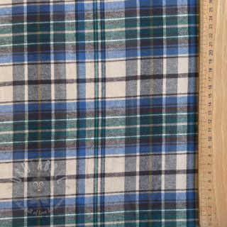 Bawełniana tkanina YARN DYED CHECK BRUSHED blue