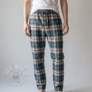 Bawełniana tkanina YARN DYED CHECK BRUSHED blue