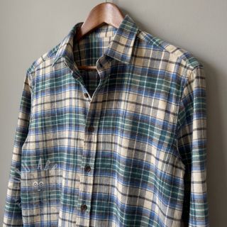 Bawełniana tkanina YARN DYED CHECK BRUSHED blue