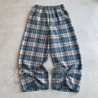 Bawełniana tkanina YARN DYED CHECK BRUSHED blue