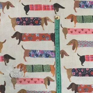 Tkanina dekoracyjna premium Family Dachshund digital print