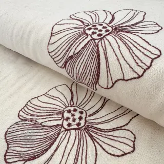 Tkanina wiskozowa z lnem EMBROIDERY Flower Maya natural