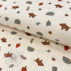 Muślin double gauze Forest animals ORGANIC SIMPLY NATURAL