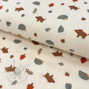 Muślin double gauze Forest animals ORGANIC SIMPLY NATURAL