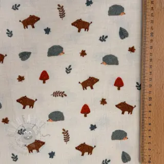 Muślin double gauze Forest animals ORGANIC SIMPLY NATURAL