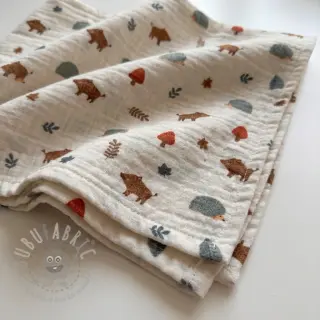 Muślin double gauze Forest animals ORGANIC SIMPLY NATURAL