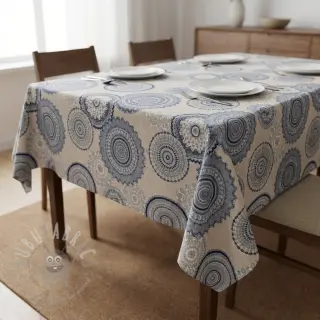 Tkanina dekoracyjna Linenlook premium Geometric mandala