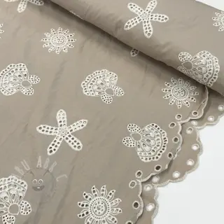 Bawełniana tkanina EMBROIDERY Sea ornaments natural