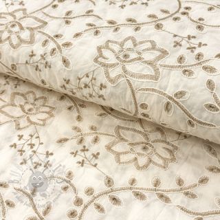 Bawełniana tkanina VOILE EMBROIDERY Kiara off white