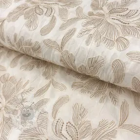 Bawełniana tkanina VOILE EMBROIDERY Kim off white