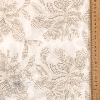 Bawełniana tkanina VOILE EMBROIDERY Kim off white