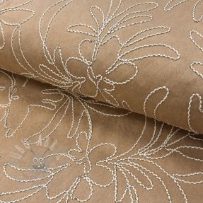 Zamsz stretch Tape flower beige