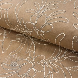 Zamsz stretch Tape flower beige