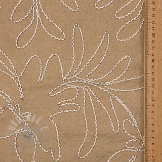 Zamsz stretch Tape flower beige