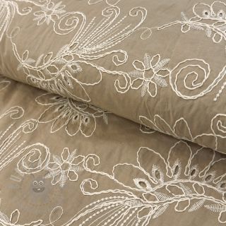Bawełniana tkanina VOILE EMBROIDERY Kokka natural