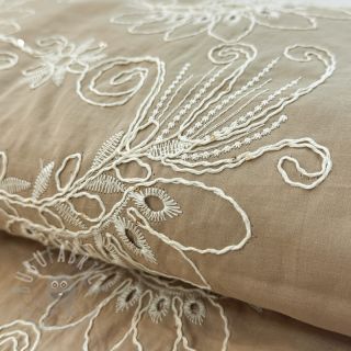 Bawełniana tkanina VOILE EMBROIDERY Kokka natural