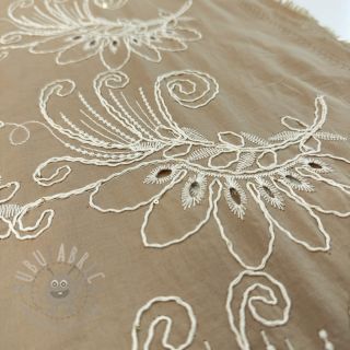 Bawełniana tkanina VOILE EMBROIDERY Kokka natural