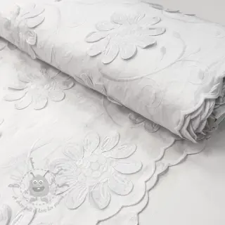 Bawełniana tkanina EMBROIDERY Bellagio white