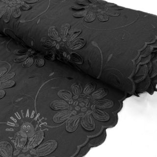 Bawełniana tkanina EMBROIDERY Bellagio black