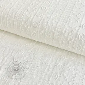 Bawełniana tkanina EMBROIDERY Pattern white