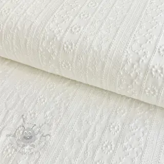Bawełniana tkanina EMBROIDERY Pattern white