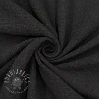 Bawełniana tkanina SLUB WASHED black