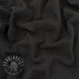 Bawełniana tkanina SLUB WASHED black