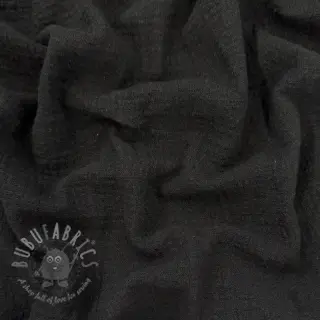 Bawełniana tkanina SLUB WASHED black